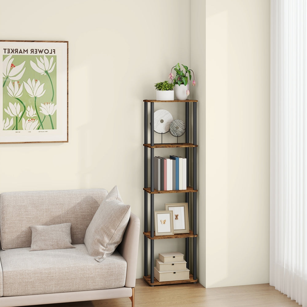 5-Tier Living Room Shelf - 30L - Particleboard - Toolless Assembly
