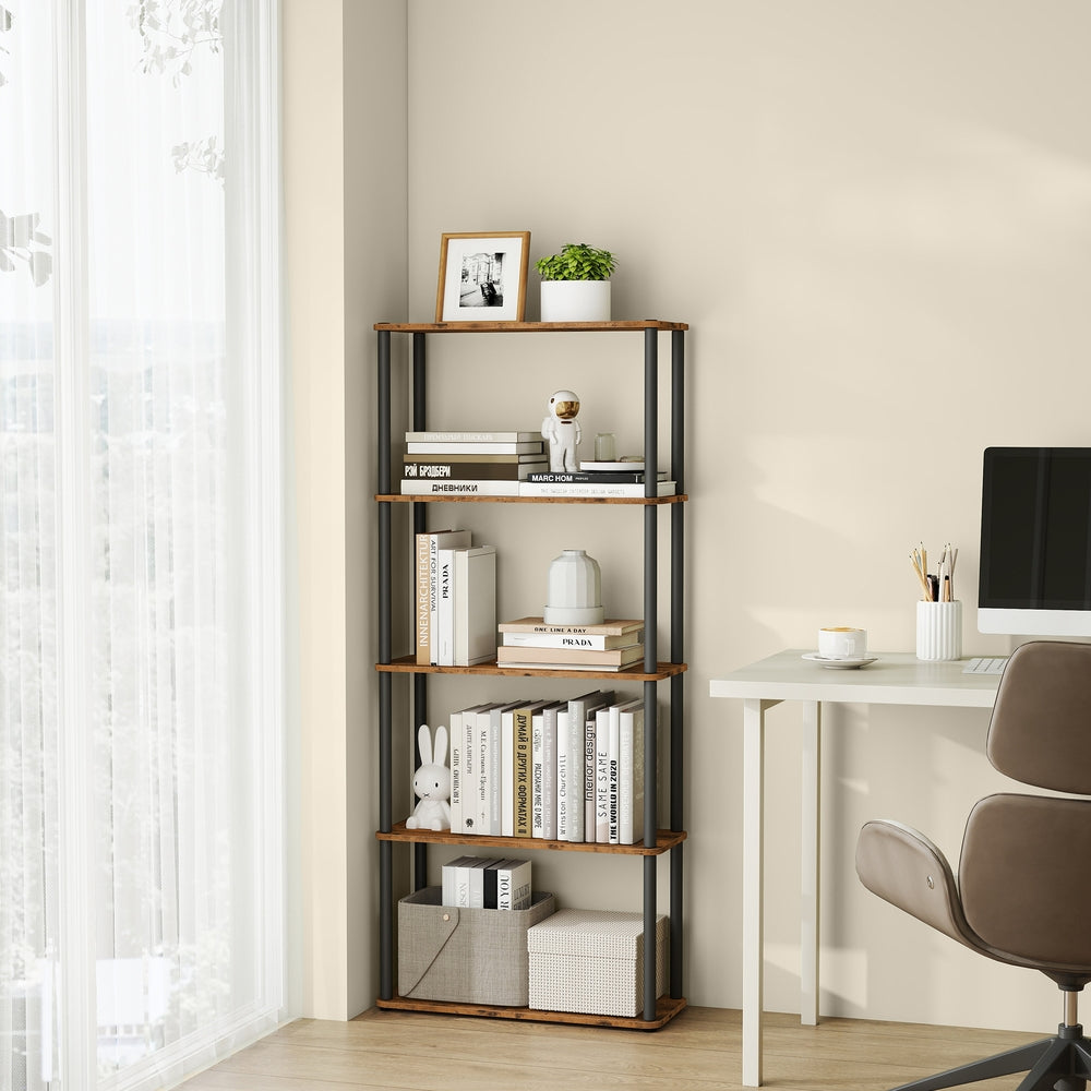 5-Tier Living Room Shelf - 39L - Particleboard - Toolless Assembly