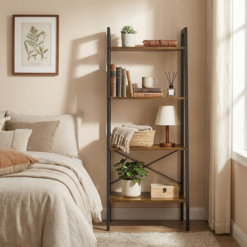 4-Tier Bookcase - 4.8L - Particleboard - Safety Features