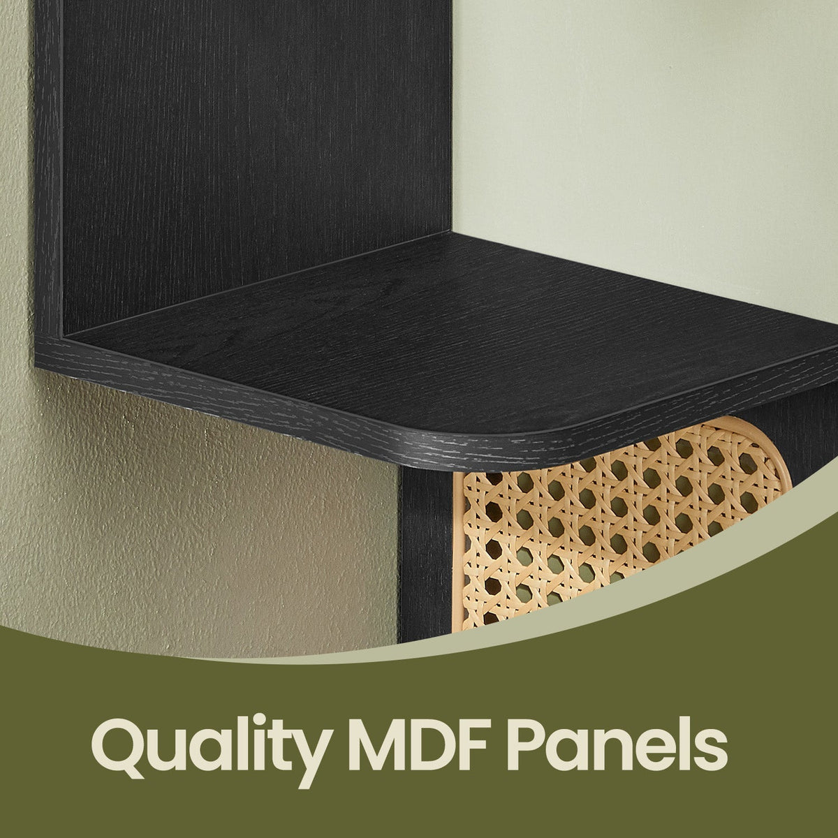 5-Tier Floating Shelf - PVC Rattan - Zigzag Design
