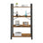 4-Tier Storage Shelf - Iron - Rustic Brown - Stable Design for Office and Living Room