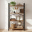 4-Tier Storage Shelf - Iron - Rustic Brown - Stable Design for Office and Living Room
