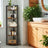 Corner Shelf Unit - Wood - Rustic Brown and Black - 5-Tier Multipurpose Storage