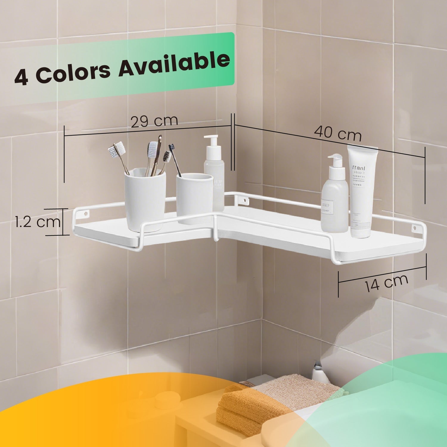 Set of 2 Floating L-Shaped Corner Shelves - Wood - Cloud White