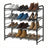 4-Tier Shoe Organizer - Holds Up to 12 Pairs - Metal - Adjustable