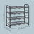 4-Tier Shoe Organizer - Holds Up to 12 Pairs - Metal - Adjustable