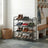 4-Tier Shoe Organizer - Holds Up to 12 Pairs - Metal - Adjustable