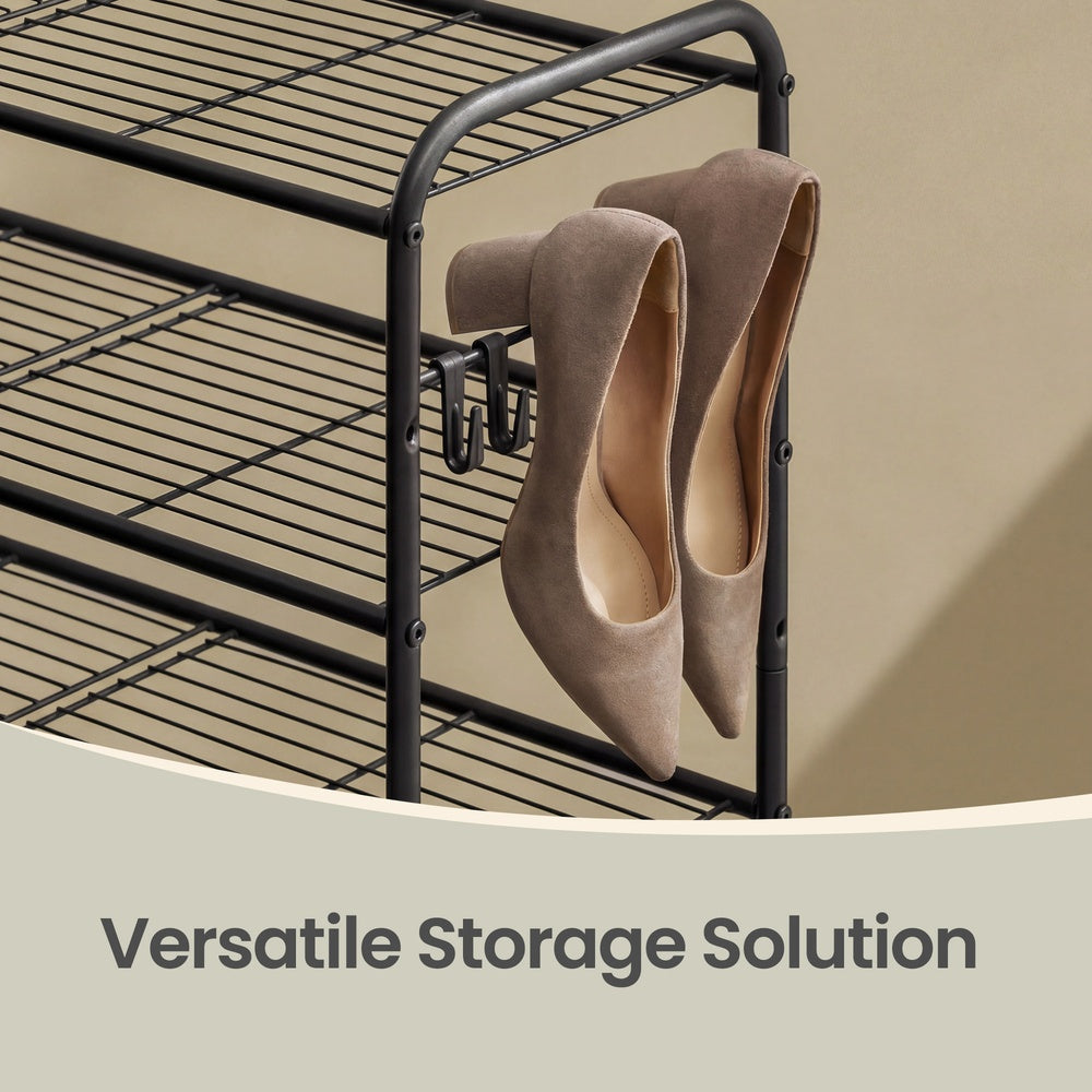 4-Tier Shoe Rack - Metal - Adjustable