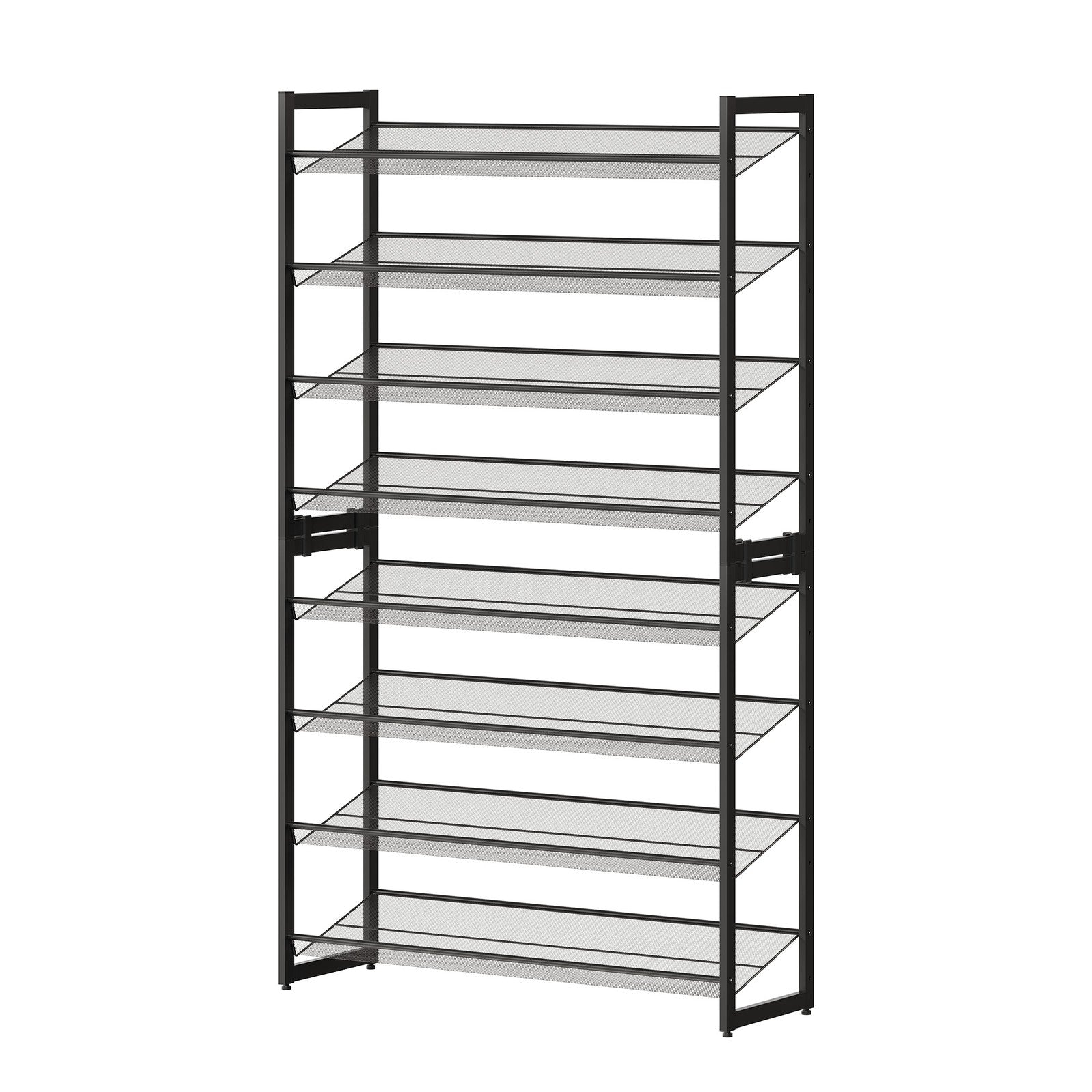 Shoe Rack, 8-Tier Shoe Organizer - Steel - Black