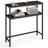 2-Tier Slim Sofa Table for Hallway - Wood and Steel - Charcoal Grey And Ink Black