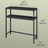 2-Tier Slim Sofa Table for Hallway - Wood and Steel - Charcoal Grey And Ink Black