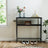 2-Tier Slim Sofa Table for Hallway - Wood and Steel - Charcoal Grey And Ink Black