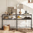 2-Tier Slim Sofa Table for Hallway - Wood and Steel - Charcoal Grey And Ink Black