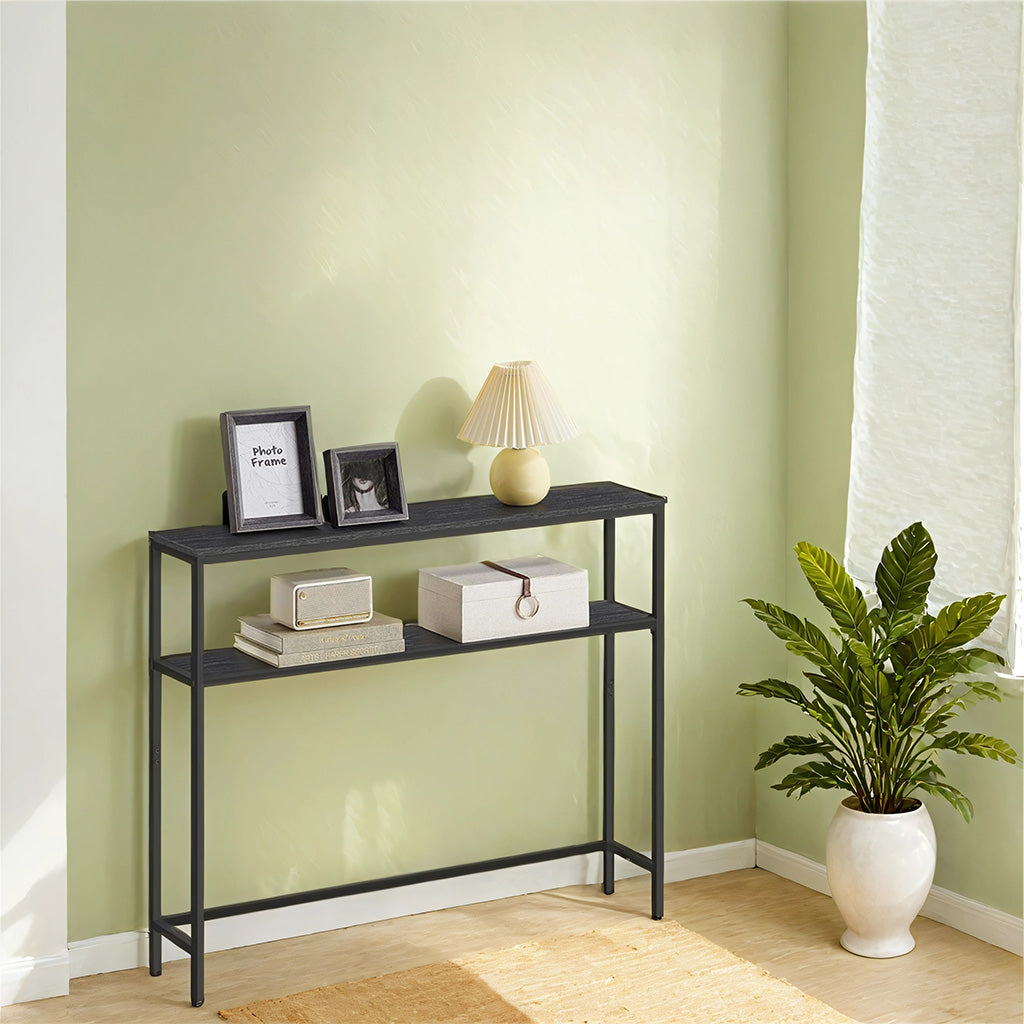 Console Table - MDF - Marble White and Ink Black