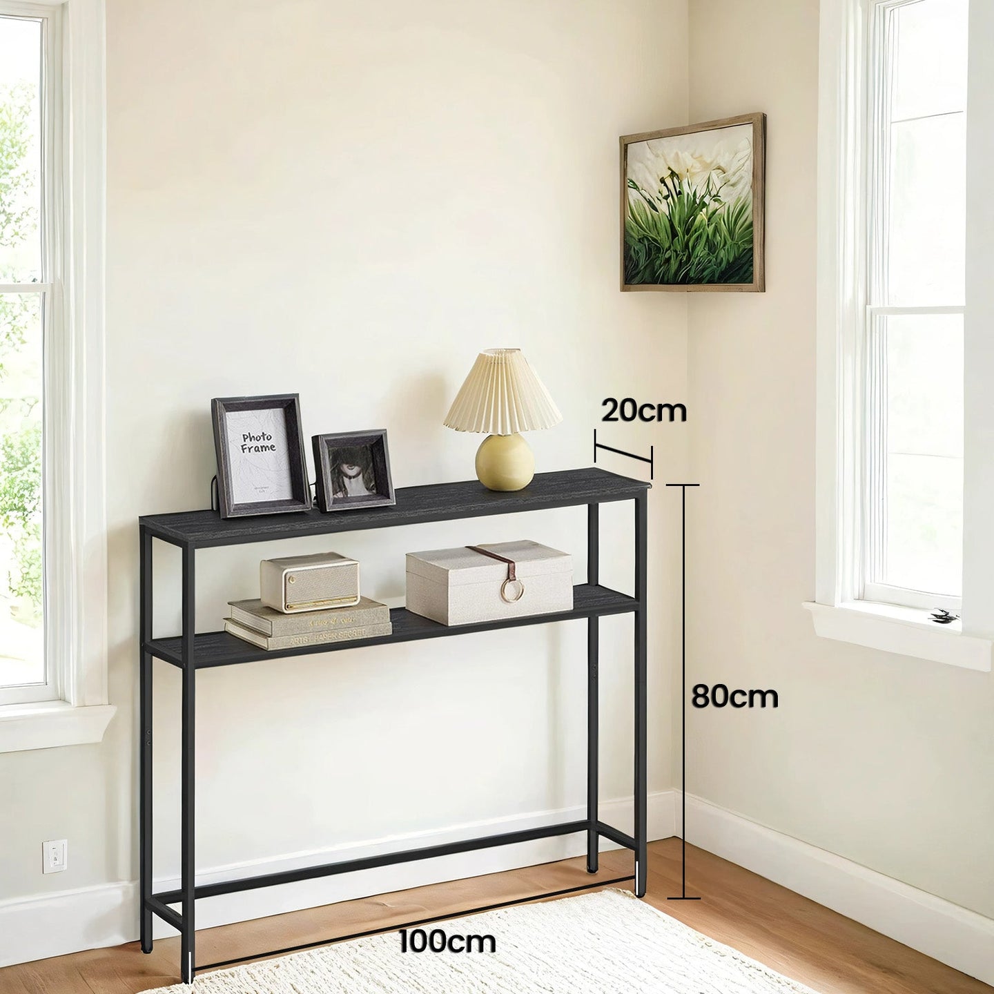 Console Table - MDF - Marble White and Ink Black