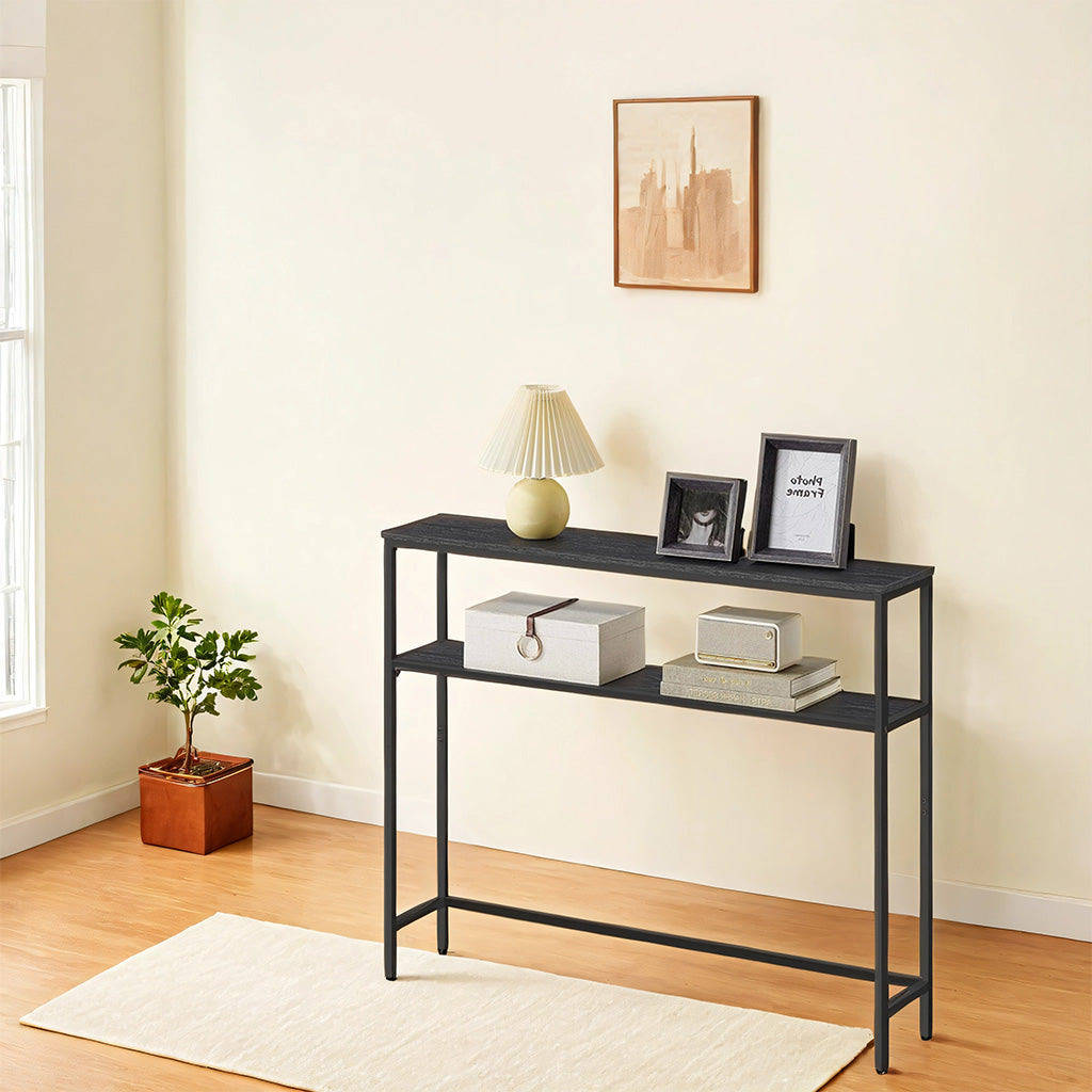 Console Table - MDF - Marble White and Ink Black