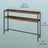 Sofa Table - Wood and Steel - Brown - with Shelves