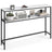 2-Tier Console Table for Hallway - Wood and Steel - Marble White and Ink Black
