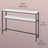 2-Tier Console Table for Hallway - Wood and Steel - Marble White and Ink Black