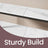2-Tier Console Table for Hallway - Wood and Steel - Marble White and Ink Black