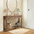 Console Table - Wood - Rustic Walnut - Narrow Design with 3 Drawers and Open Shelf