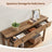 Console Table - Wood - Rustic Walnut - Narrow Design with 3 Drawers and Open Shelf