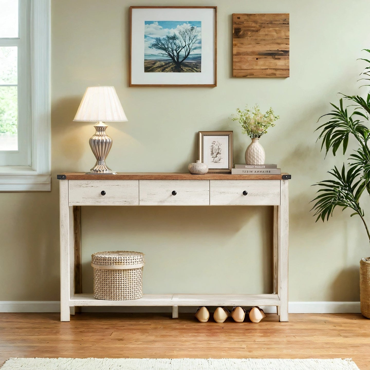 Console Table - 30L - Solid Wood - 3 Drawers
