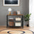 Narrow Console Table - Iron - Rustic Brown - 3-Tier Design with Mesh Shelves