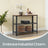 Narrow Console Table - Iron - Rustic Brown - 3-Tier Design with Mesh Shelves