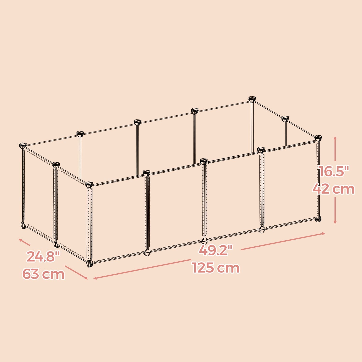 Pet Playpen - Plastic - Clear - Modular Indoor Animal Enclosure with Floor