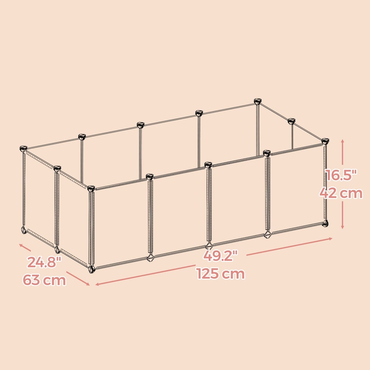 Pet Playpen - Plastic - Clear - Modular Indoor Animal Enclosure with Floor