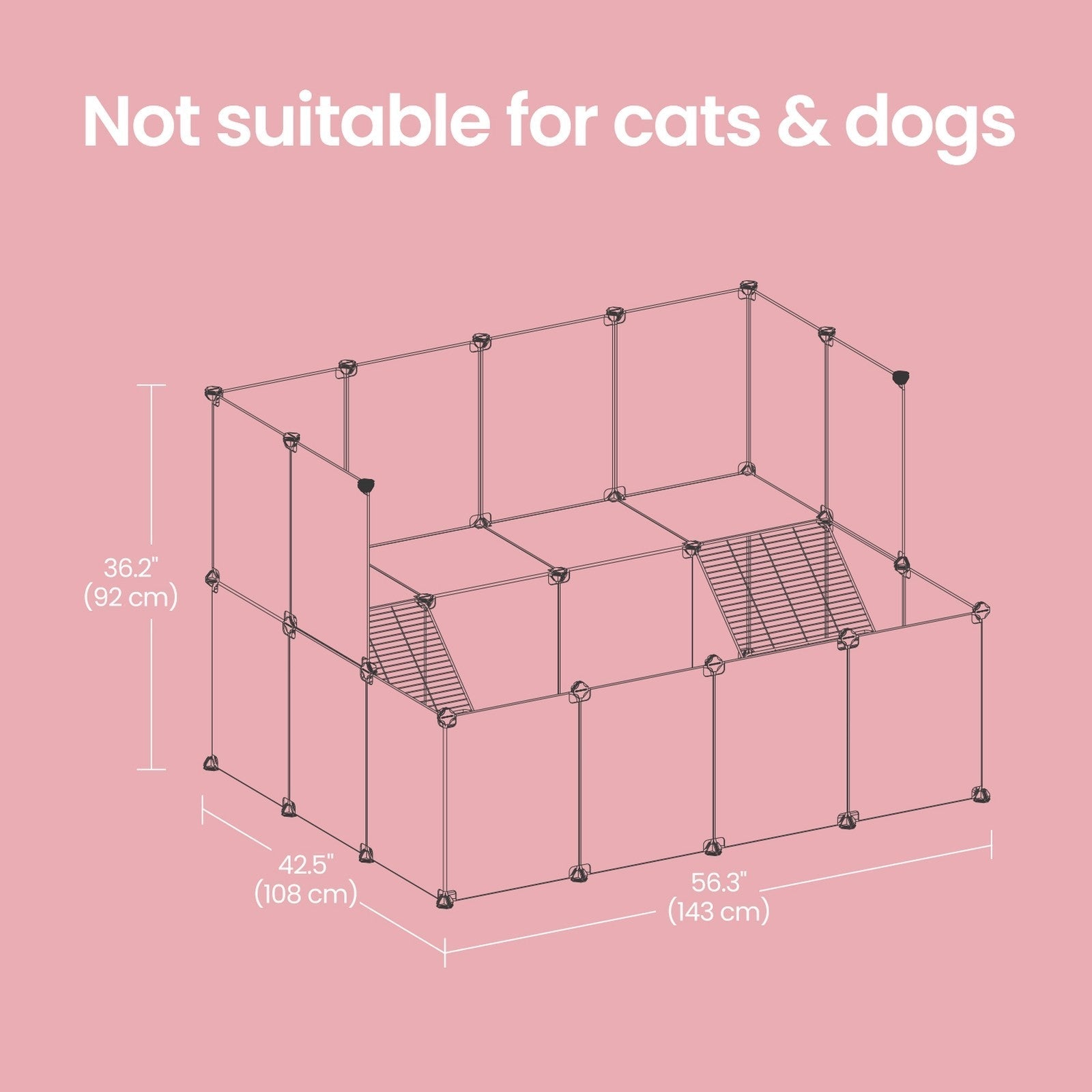 Guinea Pig Enclosure - Metal - Grey - DIY Playpen for Small Animals
