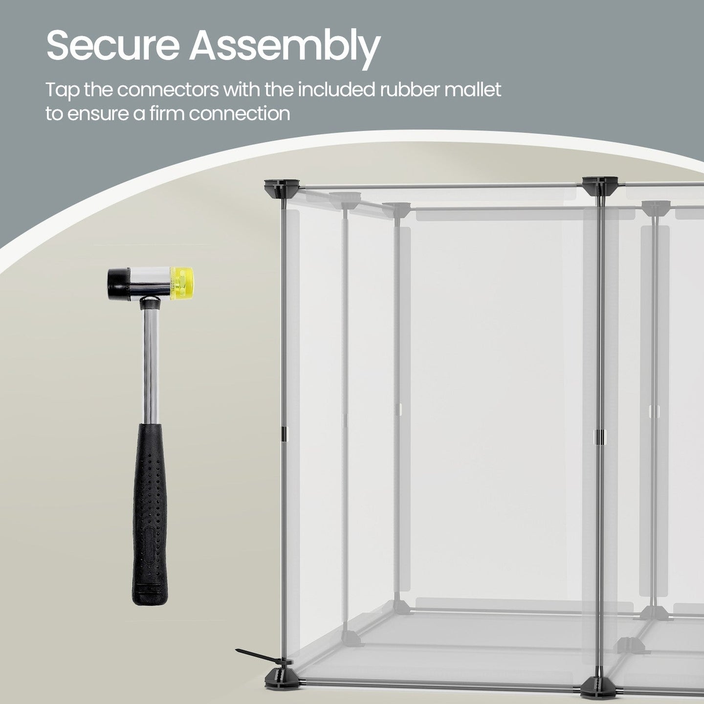 Modular Small Animal Playpen - Plastic - White - Indoor Enclosure with Floor for Hamsters
