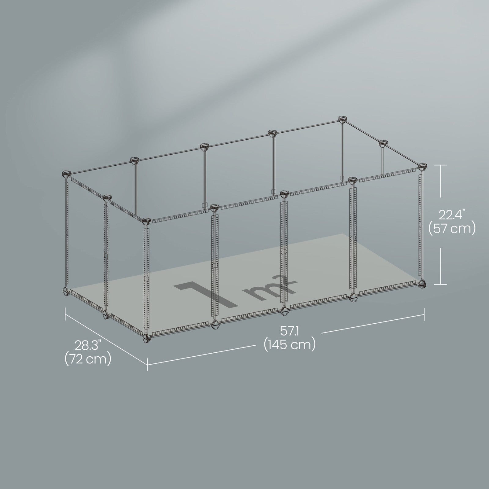 Modular Small Animal Playpen - Plastic - White - Indoor Enclosure with Floor for Hamsters
