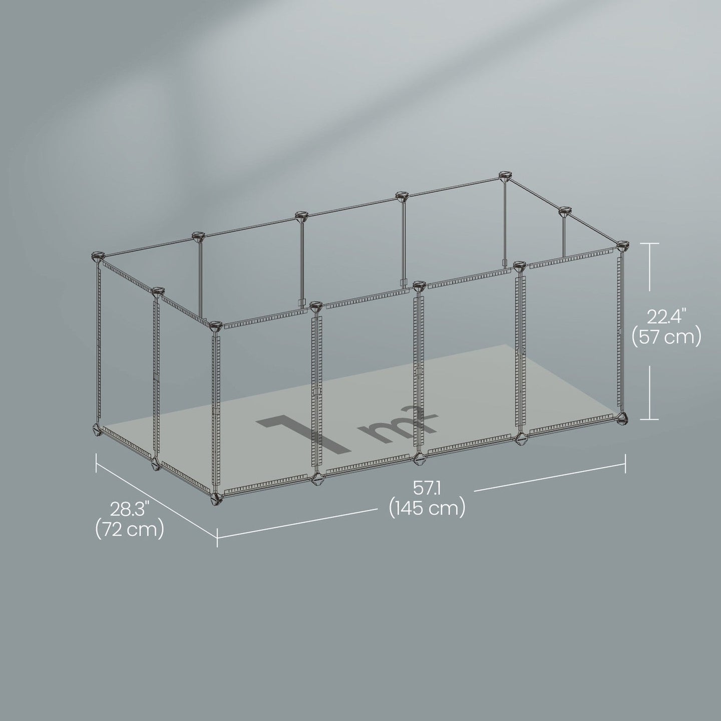 Modular Small Animal Playpen - Plastic - White - Indoor Enclosure with Floor for Hamsters
