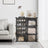 Modular Shoe Rack - Plastic - Black - Interlocking 12-Slot Design with Doors
