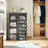Modular Shoe Rack - Plastic - Black - 16-Slot Interlocking Design with Doors