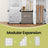 Modular Storage Unit - Quality Plastic - White - Interlocking 12-Cube Design with Doors