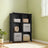 Modular Storage Shelf - Plastic - Black - 6 Cube Organizer with Top Metal Grid