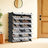 12 Cube Storage Organiser - Plastic Sheets and Metal Wire Frame - Black Frame