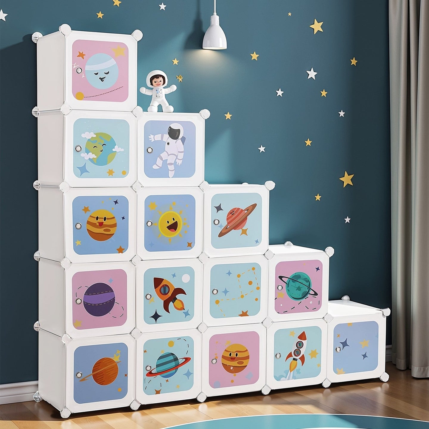 Interlocking Organiser Cabinet for Kids - 16-Cube - PP Plastic - Modular Design