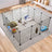 Guinea Pig Cage - Metal - Black - Expandable 12-Panel Indoor Playpen with Accessories