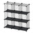 9-Cube Wire Grid Storage Rack - 243L - Metal Mesh - Interlocking Shelves