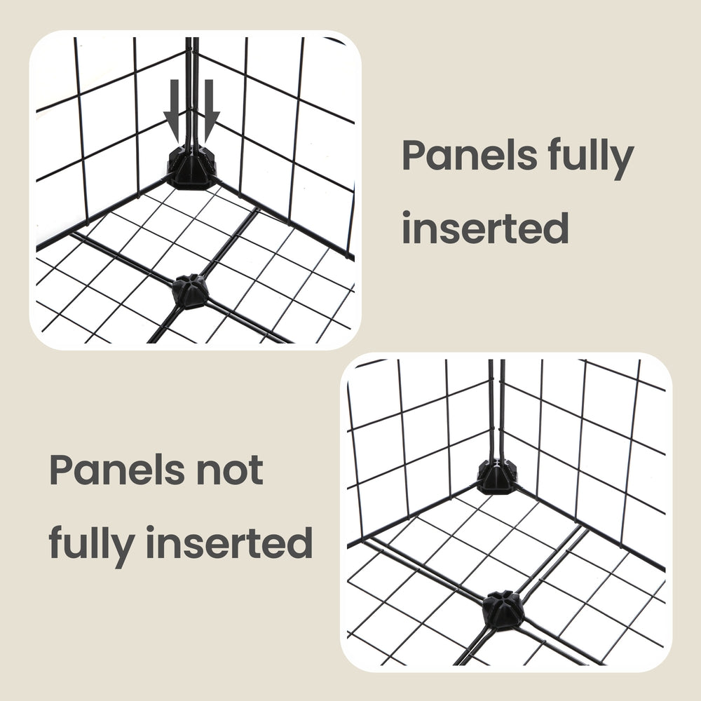 9-Cube Wire Grid Storage Rack - 243L - Metal Mesh - Interlocking Shelves