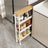 4-Tier Slim Rolling Cart - Oak Beige and White