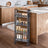 5-Tier Rolling Storage Cart - Metal Frame - Rustic Brown and Black - Slim Design with Handle