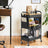 3-Tier Storage Trolley - Metal - Cloud White - Rolling Utility Cart with Table Top and Removable Hanging Cups