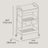 3-Tier Storage Trolley - Metal - Cloud White - Rolling Utility Cart with Table Top and Removable Hanging Cups
