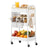 Utility Cart - Metal - Cloud White - 3-Tier with Tabletop and Removable Hanging Cups