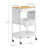Utility Cart - Metal - Cloud White - 3-Tier with Tabletop and Removable Hanging Cups
